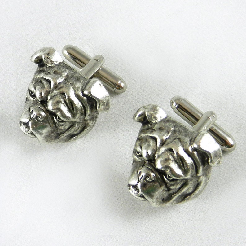 Bulldog Cufflinks Dog Cuff Links Mens Cufflinks English Etsy