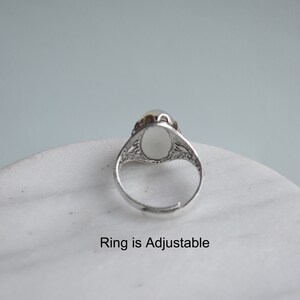 Natural Emerald Ring, Raw Emerald Ring, May birthday gift, Real Emerald Ring, silver plated and adjustable image 5