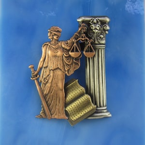 Lady Justice Brooch- Gift for Lawyers- Legal Eagle- Bar Exam Gift- Graduation Gift for Lawyers