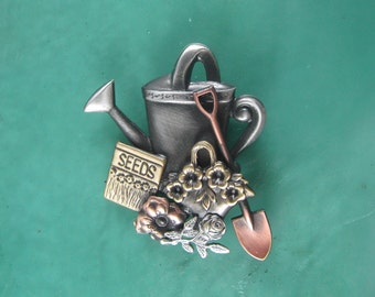 Garden Lover's Brooch- Gardeners Brooch- Gifts for Gardeners- Gardener Jewelry- Personal Gift- Hat Pins for Women- Pocketbook Pins-