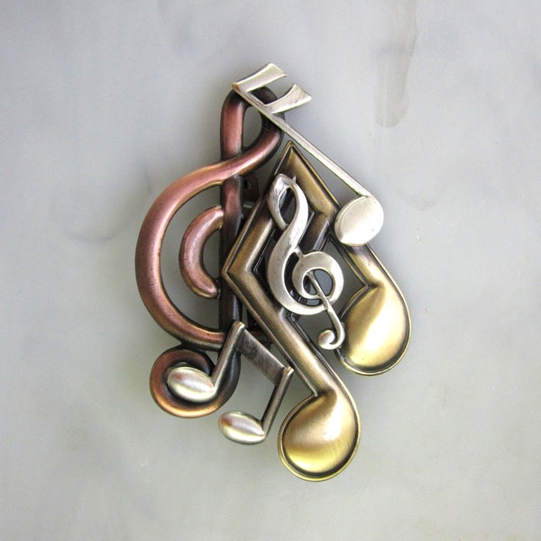 Music Brooch- Music Jewelry- Music Teacher Gift- Music Award- Music Necklace- Musical Notes- G Clef- Musical Score-