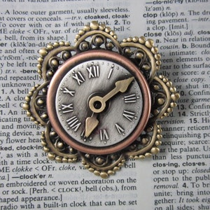 Broche de relógio Steampunk - Joias Steampunk -