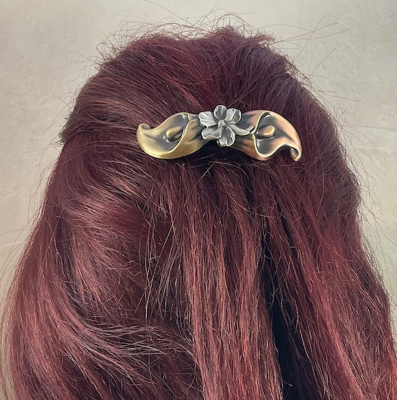 CALLA LILY French Barrette 70mm- Flower Barrette- Gifts for 