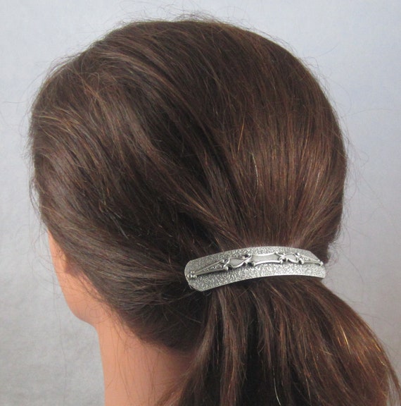 Ornate Textured 80mm French Barrette Thick Hair Barrette Etsy