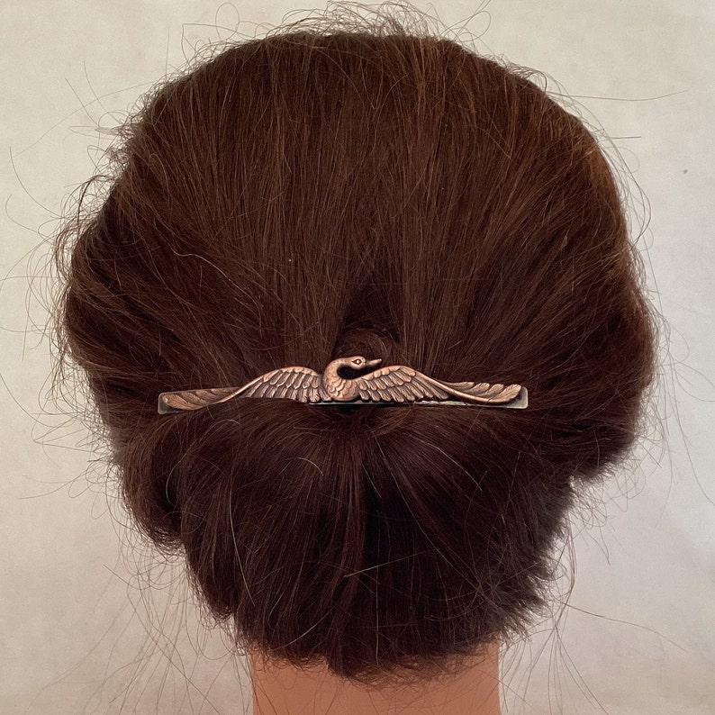 SWAN BARRETTE Silver Barrette Swan Hair Accessory Barrettes and Clips image 3