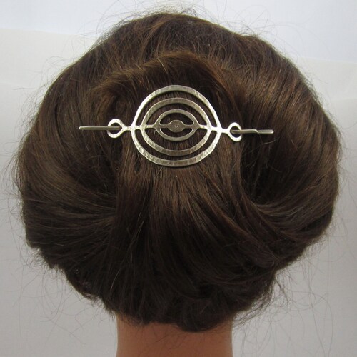 Accessoires Haaraccessoires Strikken & Clips Large Leaf Barrette aged Silver tone metal organic hair clip 