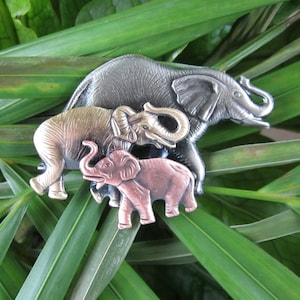 Elephant Brooch- Elephant Jewelry- Elephant Pin- Wild Animals- mixed metal jewelry