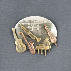 Musical Instruments Brooch- Music Teacher Gift- Musicians Gift- Music Lovers Gift- Band Leader Gift-