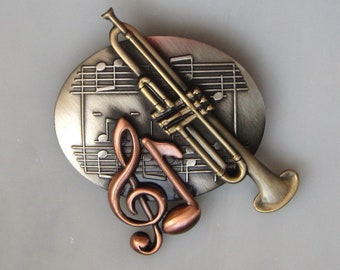 Broche de bijoux de trompette- Bijoux de trompette- Cadeau de trompette- Cadeau d'amant de musique-
