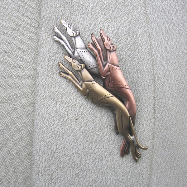 Greyhounds Brooch