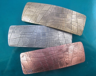 FRANSE BARRETTE 70 MM- Crazy Squares-ontwerp- Haaraccessoire- Haarspeldjes en clips- Haarspeldjes- Haarspeldjes voor dames