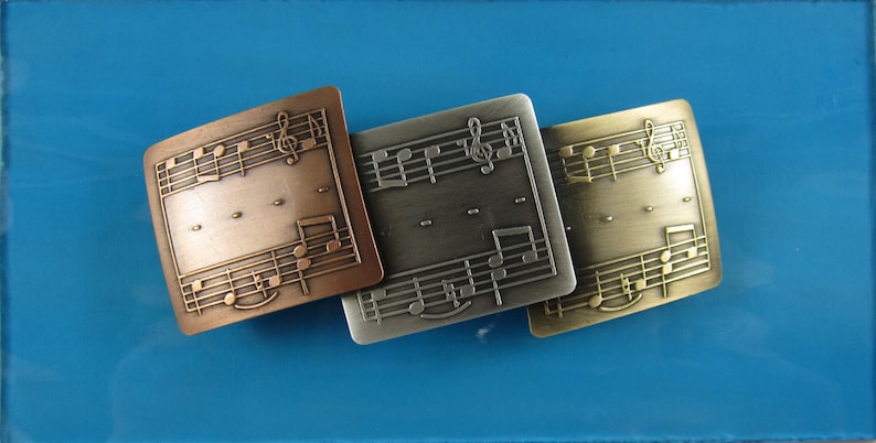 Music Lovers Genuine French Barrette 80mm Brass Copper Sterling Silver Ox Thick Hair Barrette