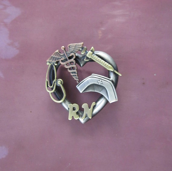 RN Pin- RN Brooch- Gifts for Nurses- RN Graduation Gift- Pinning Ceremony