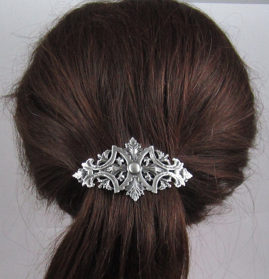 2 Fermagli Per Capelli Francesi In Metallo - Quadrato Grande, Oro E Argento, Per Coda Di Cavallo E Acconciature Eleganti