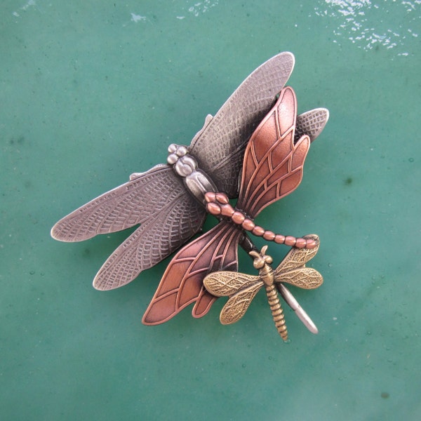 Dragonfly Brooch- Dragonfly Pin- Dragonfly Jewelry- Dragonflies- Hat Pins for Women- Pocketbook Pins-