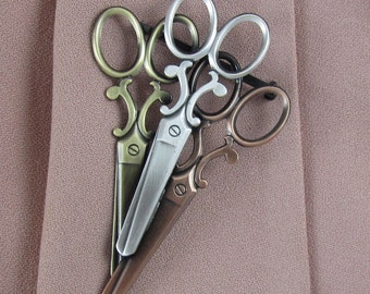 Scissors Brooch- Hair Stylist Gift- Hair Stylist Jewelry- Scissor Fob- mixed metal jewelry