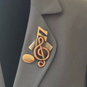 Music Brooch Music Jewelry Music Teacher Gift Music Achievement Award Music Notes Pin Musical Notes Musical Score G Clef image 3