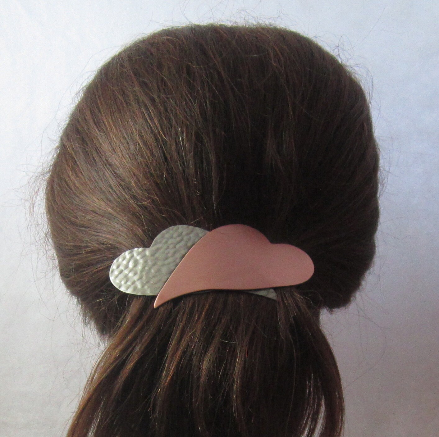 Big Hair Crossed Hearts 100mm French Barrette Thick Hair Etsy
