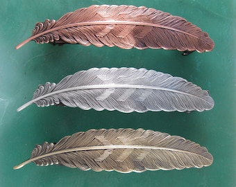 FEATHER French Barrette 100mm - Extra Large Barrette for Thick Hair