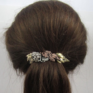 GRAPEVINE FRENCH BARRETTE 80mm- Thick Hair Barrette- Hair Accessory- Hair Barrette- Wine lover Gift- Gift for Gardeners- French Hair Clip