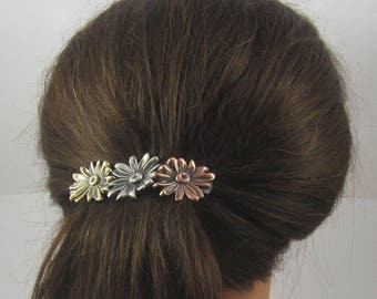 DAISY FRENCH BARRETTE 80MM- Thick Hair Barrette- Flower Barrette- Daisy- Hair Clips- Daisy Design- Daisies- Gifts for Gardeners- Florist-