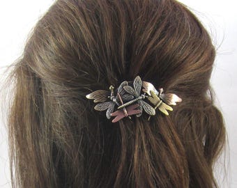 DRAGONFLY FRENCH BARRETTE 70mm- Hair Accessory- Genuine French Clip-