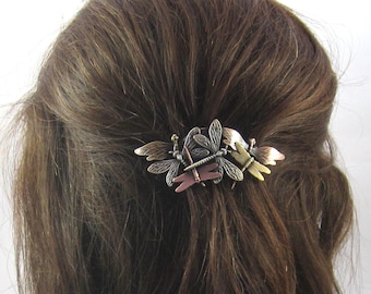 DRAGONFLY FRENCH BARRETTE 70mm- Hair Accessory- Genuine French Clip-