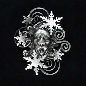 Old Man Winter Pin Snowflake Pin Snowflake Jewelry Winter Pin Winter Snowflake Hat Pins for Women Pocketbook Pins image 2