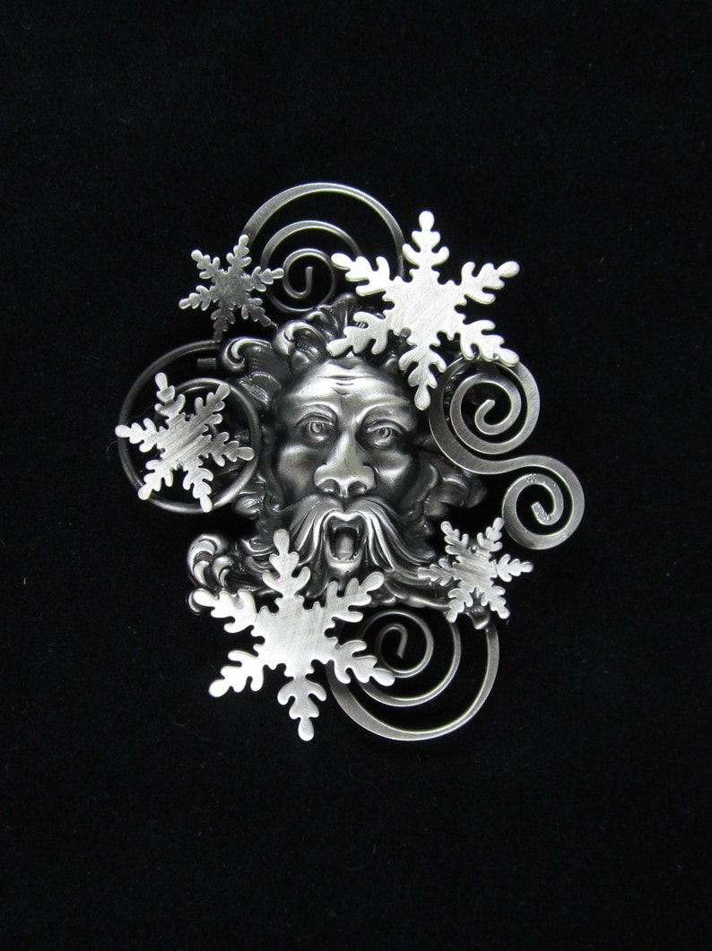 Old Man Winter Pin Snowflake Pin Snowflake Jewelry Winter Pin Winter Snowflake Hat Pins for Women Pocketbook Pins image 2