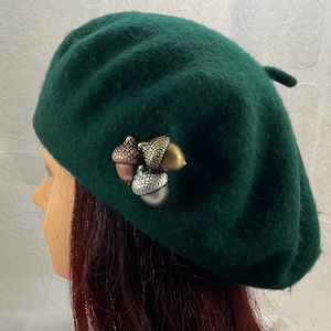 Acorn Pin- Acorn Brooch- Fall Jewelry- Autumn Jewelry- Fall Pin- Hat Pins for Women- Pocketbook Pin- Acorns- Oak Trees-