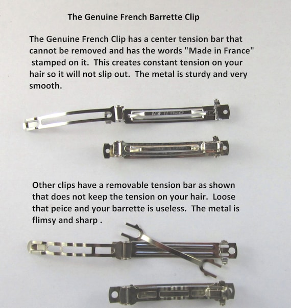 French Barrette Set Of Two 50mm Barrettes For Thin Hair Hair Etsy