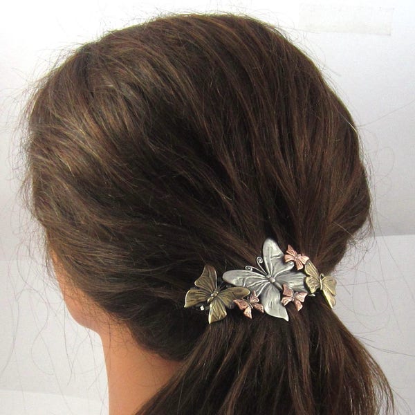 YABTYT Vintage Metal Butterfly Hair Clip – French Style Sweet Barrette For Women