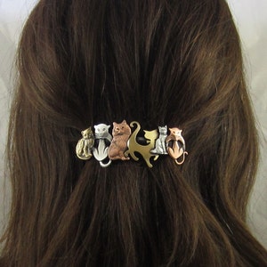 CAT CRAZY FRENCH Barrette 80mm Thick Hair Barrette Hair Accessory Hair Clip Hair Barrette Cat Lover Barrettes for Women image 3