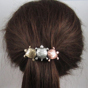 TURTLES FRENCH BARRETTE 70mm- Hair Accessories- Barrettes and Clips- Hair Barrette- Hair Clips- Turtle Lover Gift-