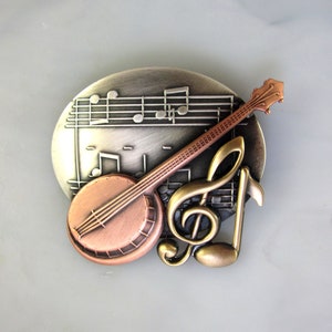 Banjo Brooch- Banjo Jewelry- Banjo Pin- Banjo Gift- Music Award- Music Teacher Pin- Bluegrass Music- Musical Score- G Clef- Banjo-