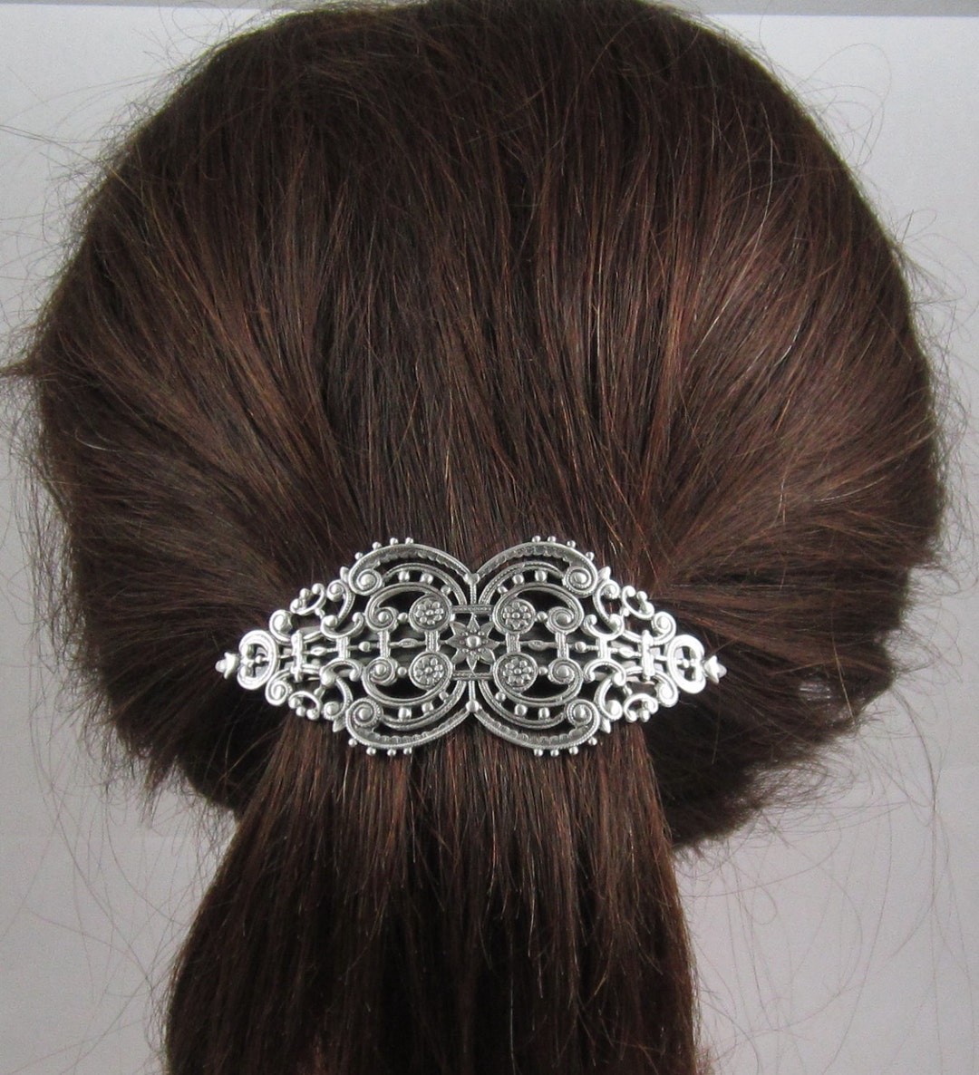 Victorian Filigree French Barrette 80mm Thick Hair Barrettelarge