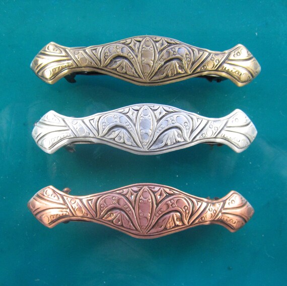Fleur De Lis French Barrette 60mm Barrettes For Thin Hair Etsy