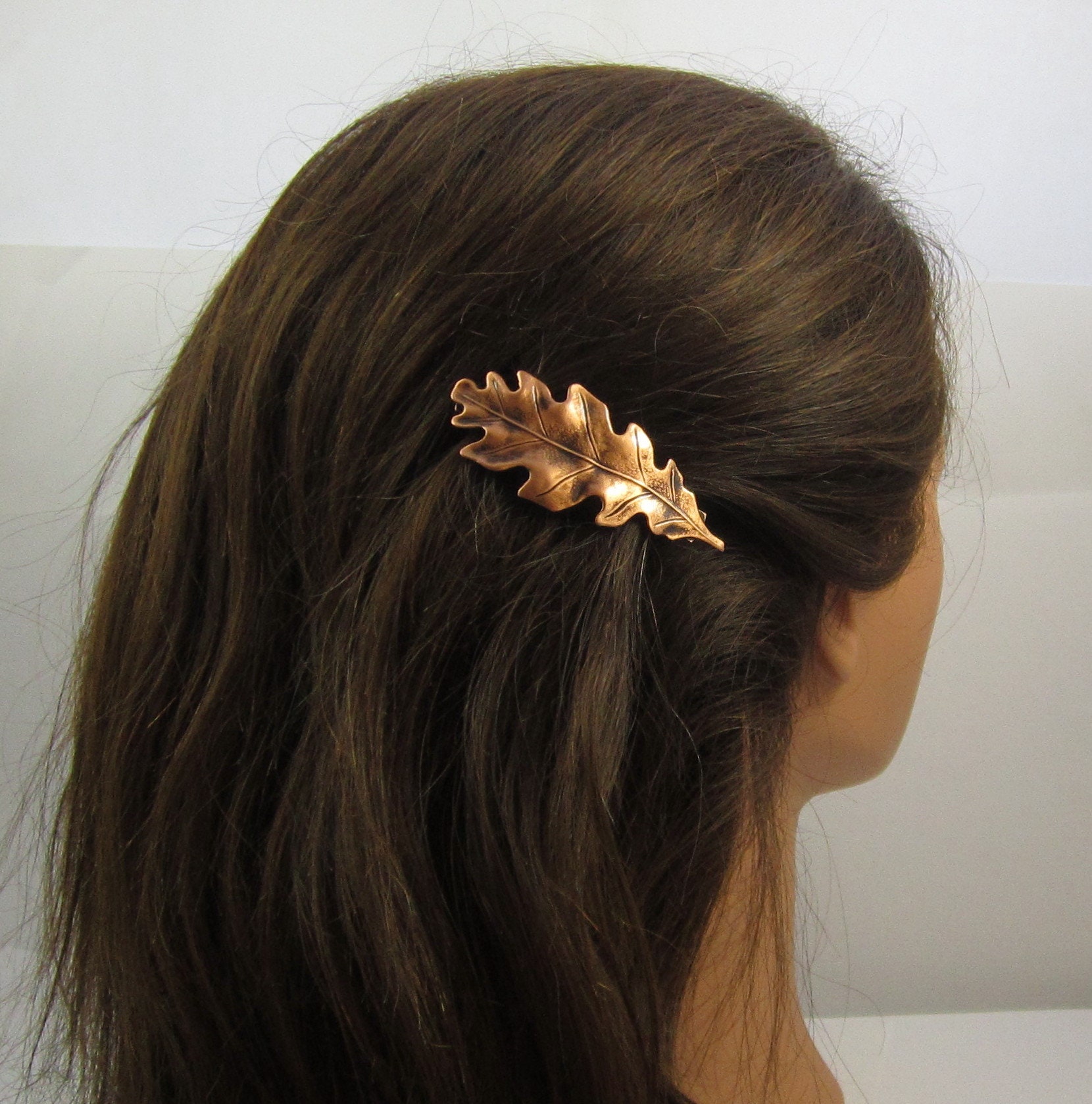 Oak Leaf French Barrette 60mm Barrettes for Thin Hair Hair Etsy