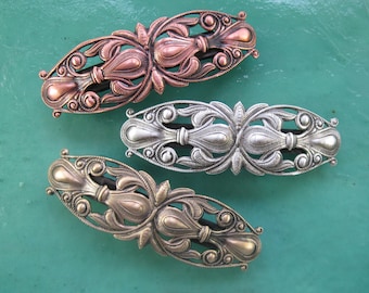 ORNATE FILIGREE 60mm French Barrette- Barrettes for Thin Hair- Hair Accessories- Barrettes and Clips- French Barrette- Filigree Barrette-