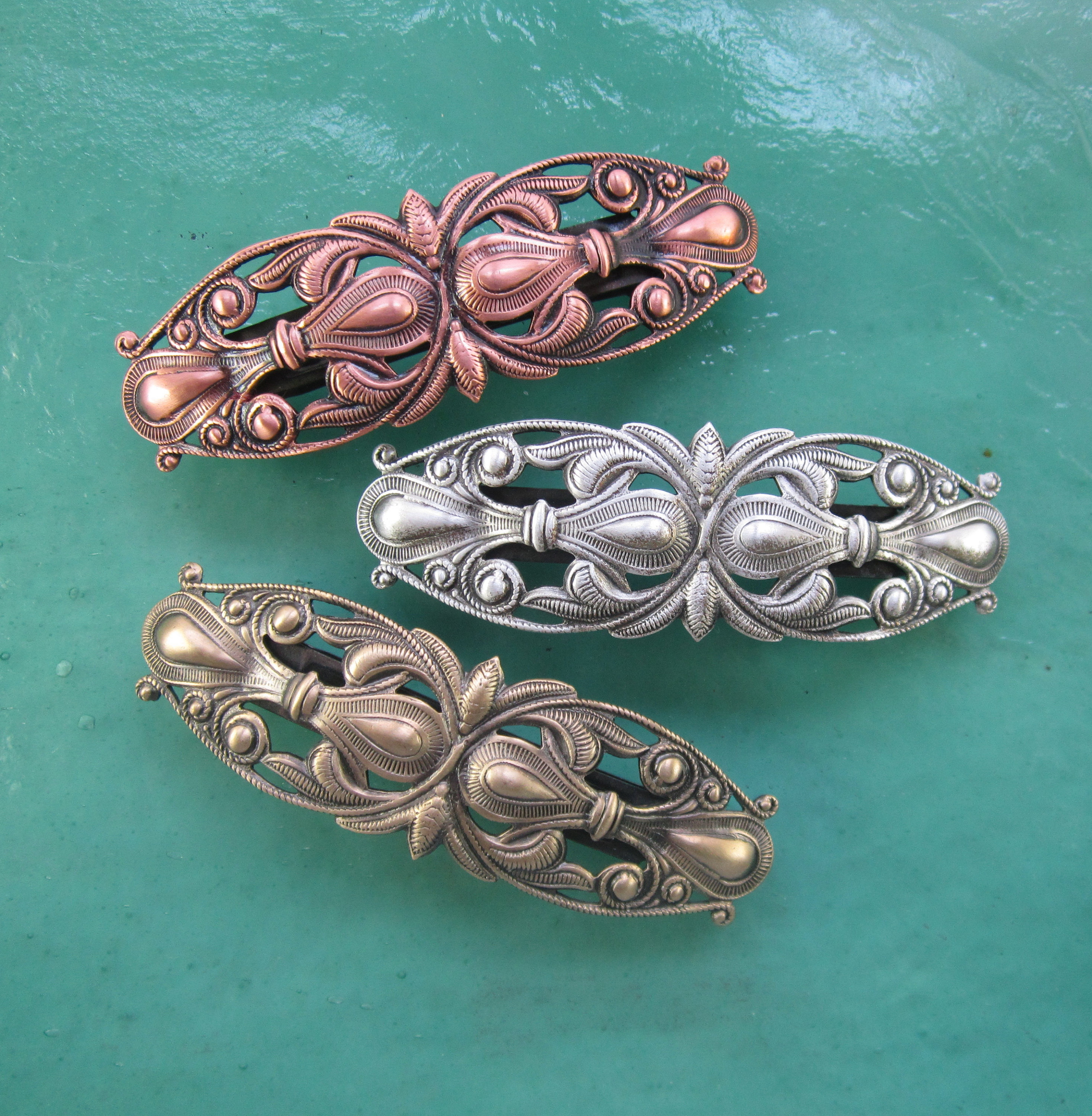 ORNATE FILIGREE 60mm French Barrette Barrettes for Thin Hair Etsy