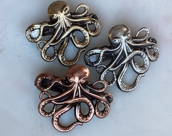 OCTOPUS FRANZÖSISCHE SPANGE 60 mm- Kleine Haarspange- Haarspangen für Frau- Kraken