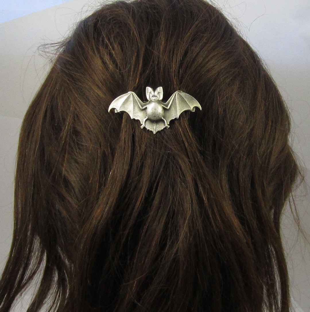 BAT FRENCH BARRETTE 60mm Genuine French Clip Barrettes for Thin Hair