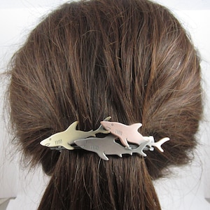 Shark French Barrette 80mm- Thick Hair Barrette- Hair Accessories- Hair Clips- Shark Jewelry