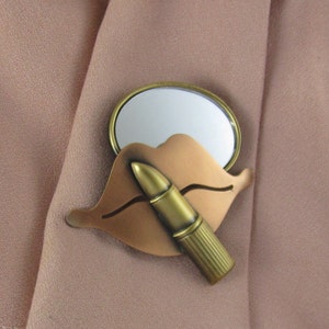 Broche pour les lèvres et le rouge à lèvres - Cadeau pour maquilleur, Mélange de bijoux en métal