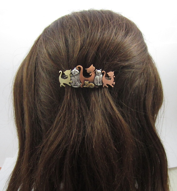 CAT CRAZY FRENCH Barrette 70mm Cat Hair