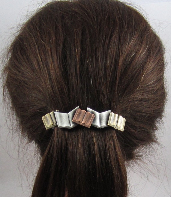 BOOKS FRENCH BARRETTE 80mm Thick Hair Barrette Hair Accessory Hair Clip Hair Barrette Books Barrette Barrettes for Women Etsy