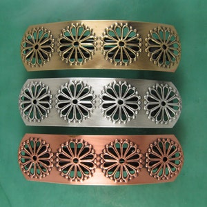 FRENCH BARRETTE 80mm- Thick Hair Barrette- Hair Clip- Hair Accessories- Barrettes and Clips- Wagon Wheel Jewelry- Pinwheel Jewelry-