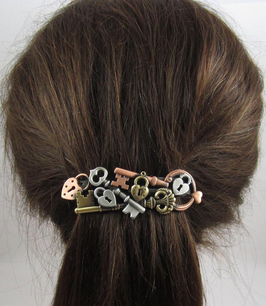 luijewelry heart franch barrette