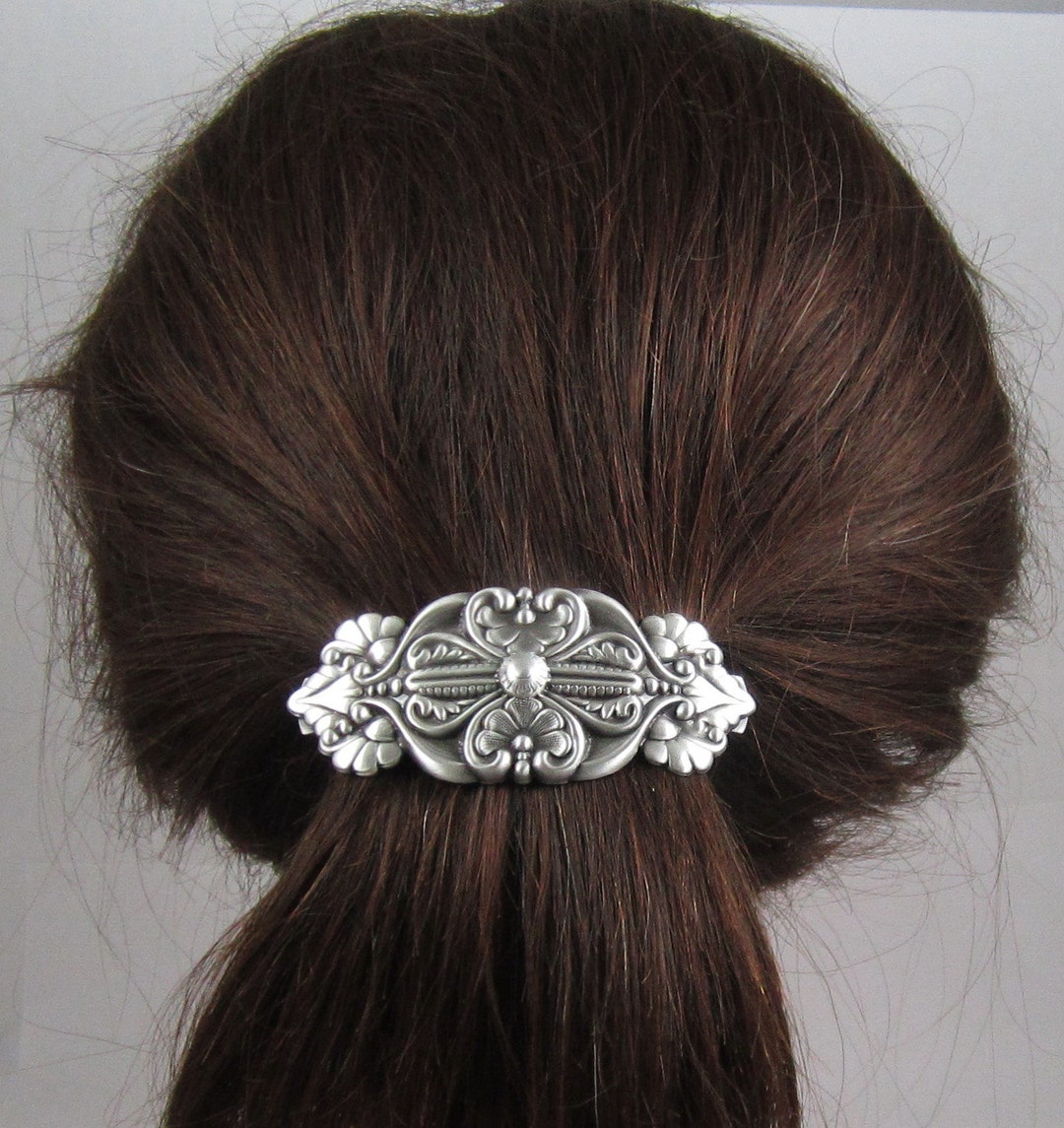 OLD WORLD VINTAGE French Barrette 80mm Thick Hair Barrette Hair