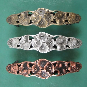 FLOWER FRENCH BARRETTE 70MM- Hair Accessories- Barrettes and Clips- French Clips